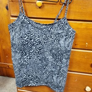 Torrid plus sz 2 tank/cami animal print blk & gray